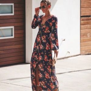 Vici Button Down Floral Maxi Dress